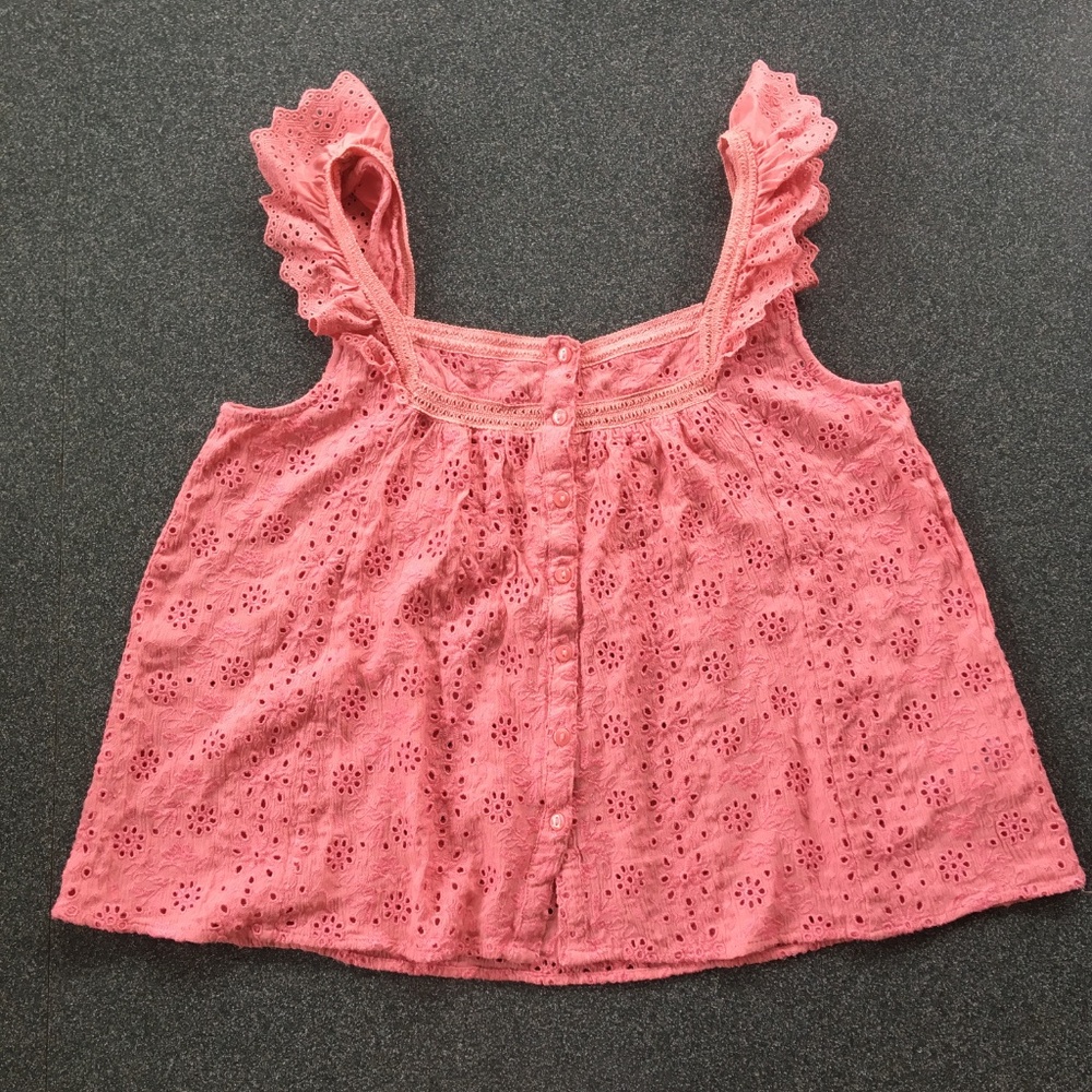 Lucky Brand Pink Lace Tank Top Size M Medium